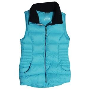 Calvin Klein Puffer Vest Teal Green Wind Resistant MP3 Player Pocket Size S
